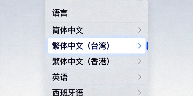 Telegram中文语言设置界面演示图 - 展示语言选择列表