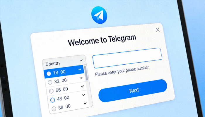 Telegram桌面版首次登录界面截图 - 显示手机号输入框