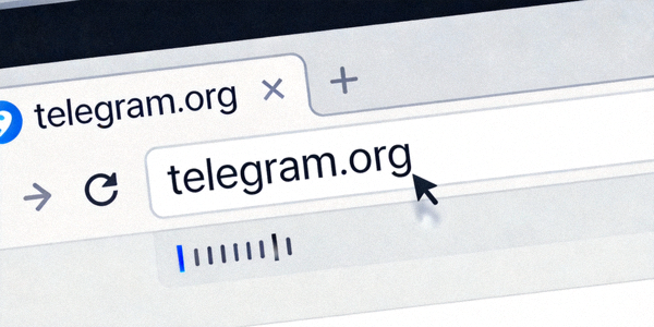 在浏览器地址栏手动输入telegram.org官方域名的示意图